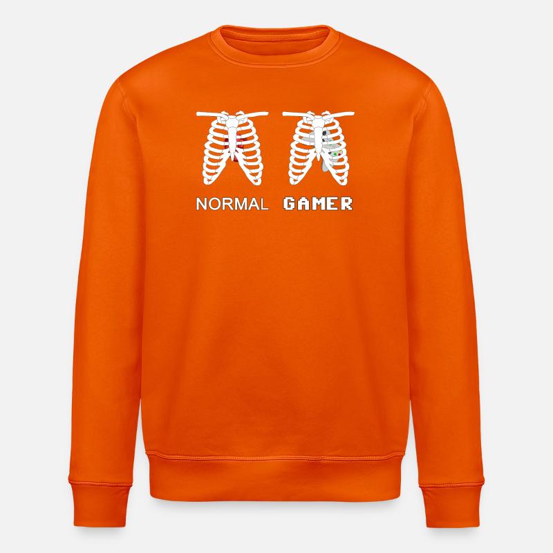 Gamer Anatomie Skelett 8bit - Stanley/Stella Unisex Bio-Sweatshirt ROLLER - Tieforange
