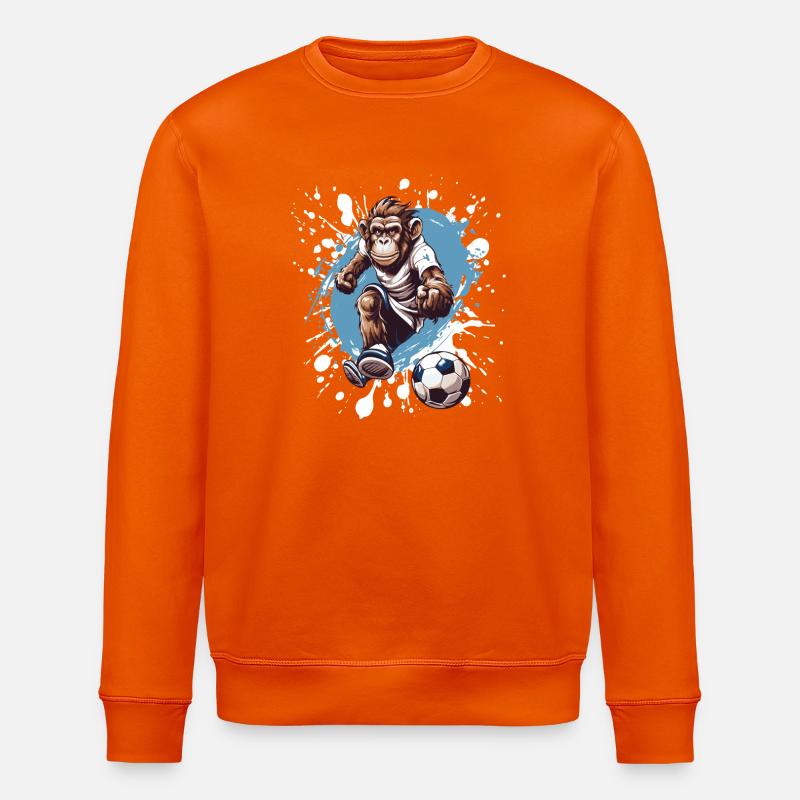 Affe Fussball Team - Stanley/Stella Unisex Bio-Sweatshirt ROLLER - Tieforange