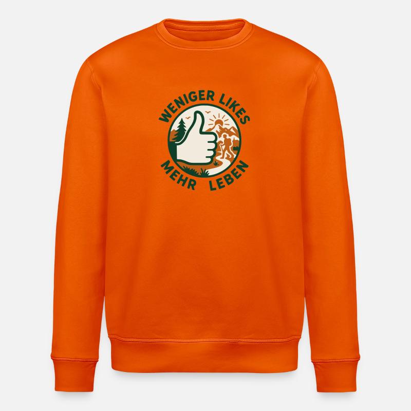 Moins de likes, plus de vies ! - Sweat bio ROLLER Stanley/Stella Unisexe - orange profond