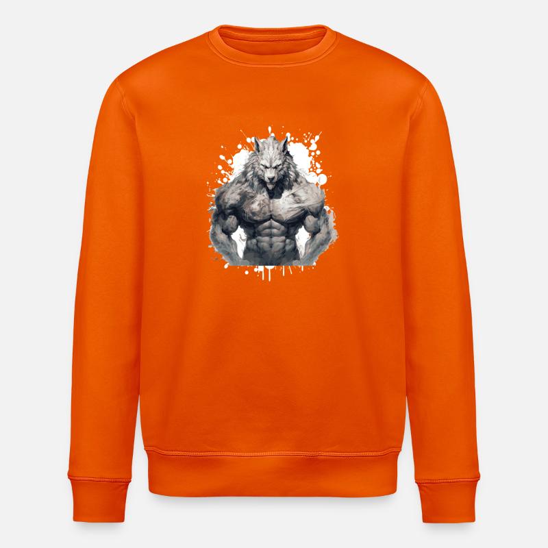 Muscle de loup Musculation Bête - Sweat bio ROLLER Stanley/Stella Unisexe - orange profond