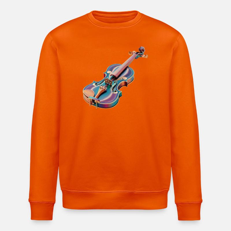 Regenbogen Geigen-Kunst - Stanley/Stella Unisex Bio-Sweatshirt ROLLER - Tieforange