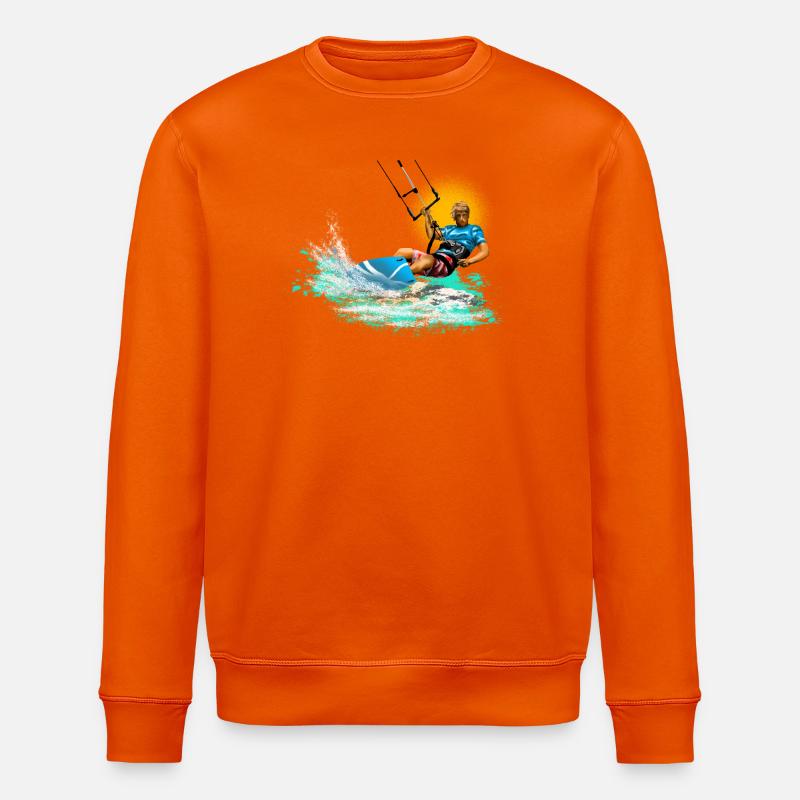 Kitesurfen Neon Splash - Stanley/Stella Unisex Bio-Sweatshirt ROLLER - Tieforange