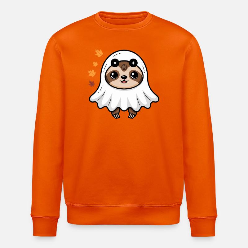  Süßes Faultier Halloween Geist Design mit - Stanley/Stella Unisex Bio-Sweatshirt ROLLER - Tieforange
