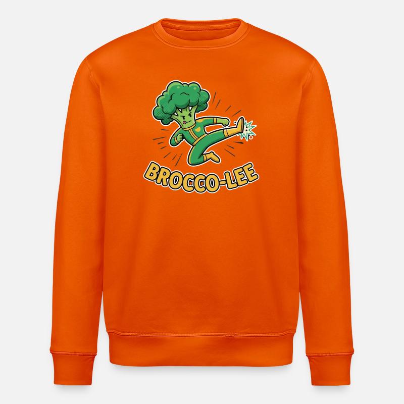 Brocco-Lee Punny Kicking Broccoli Ninja - Sweat bio ROLLER Stanley/Stella Unisexe - orange profond