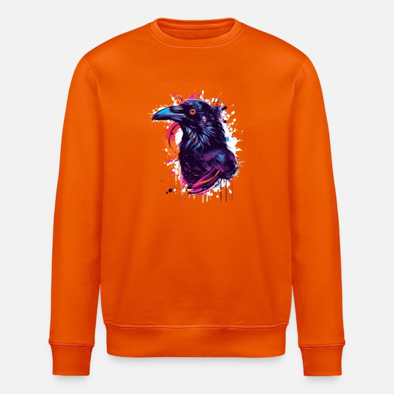 Farbexplosion Rabe Neon-Splash - Stanley/Stella Unisex Bio-Sweatshirt ROLLER - Tieforange