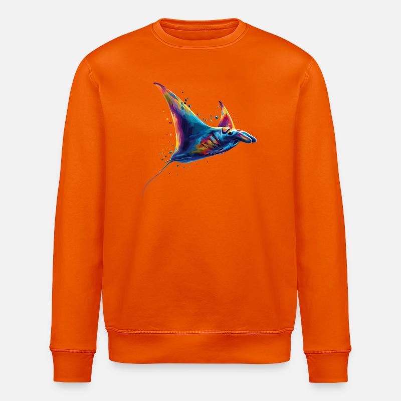 Manta Rochen Teufelsrochen Stachelrochen Taucher - Stanley/Stella Unisex Bio-Sweatshirt ROLLER - Tieforange