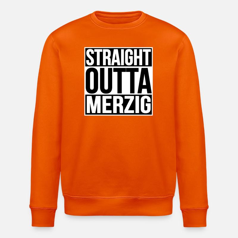 STRAIGHT OUTTA MERZIG - Stanley/Stella Unisex Bio-Sweatshirt ROLLER - Tieforange