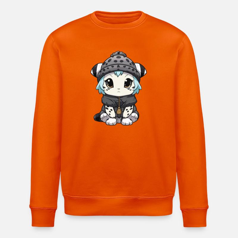 Schneeleopard Winter leopard Baby - Stanley/Stella Unisex Bio-Sweatshirt ROLLER - Tieforange