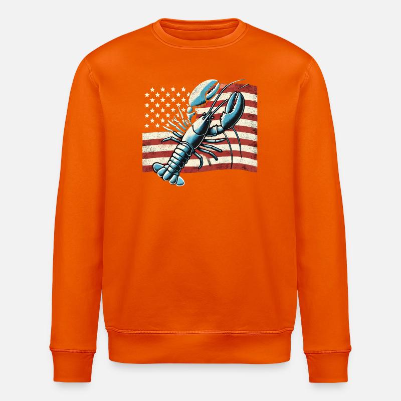 Homard devant le drapeau américain - Sweat bio ROLLER Stanley/Stella Unisexe - orange profond