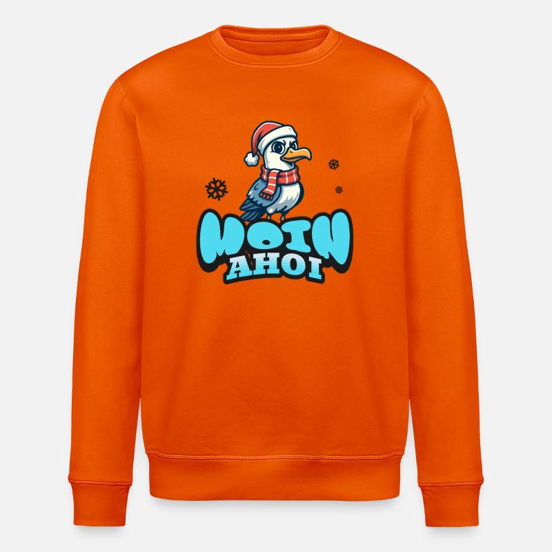 Moin Ahoi mit Möwe - Stanley/Stella Unisex Bio-Sweatshirt ROLLER - Tieforange