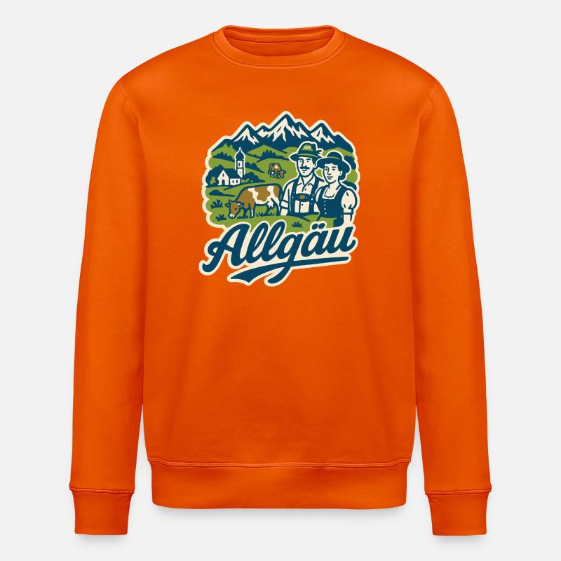 Allgäu Alpen Landschaft - Stanley/Stella Unisex Bio-Sweatshirt ROLLER - Tieforange