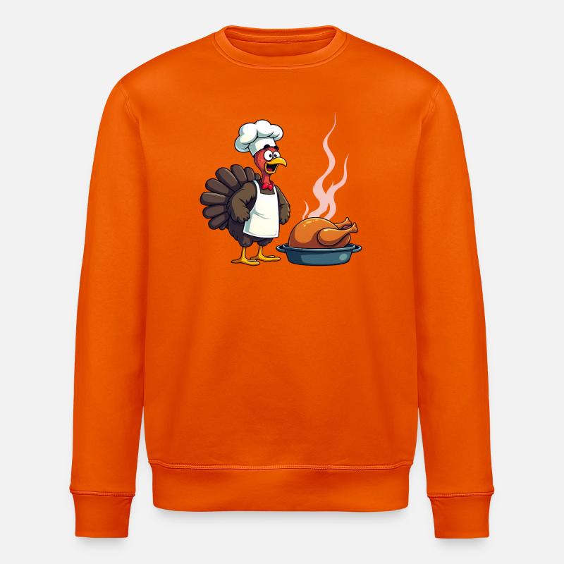 Cuisinier de dinde de Thanksgiving - Sweat bio ROLLER Stanley/Stella Unisexe - orange profond