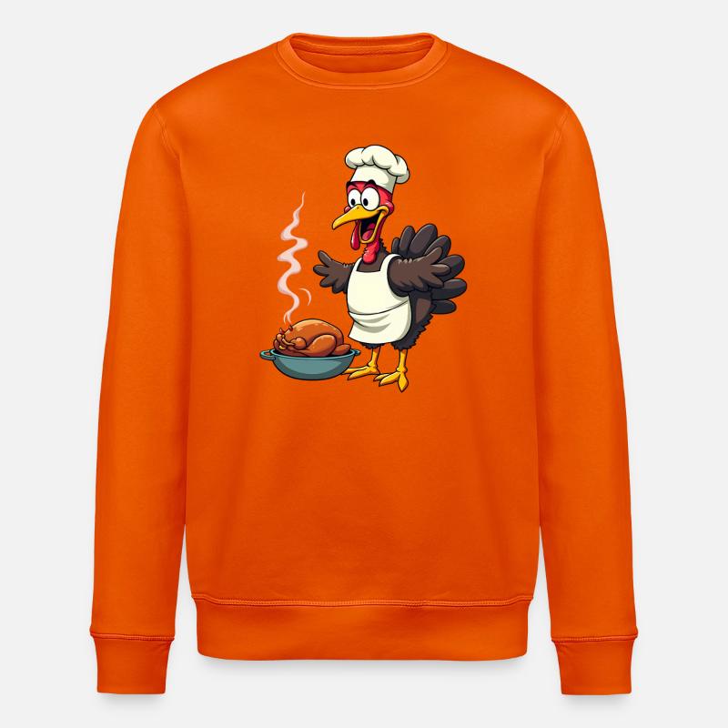 Cuisinier de dinde de Thanksgiving - Sweat bio ROLLER Stanley/Stella Unisexe - orange profond