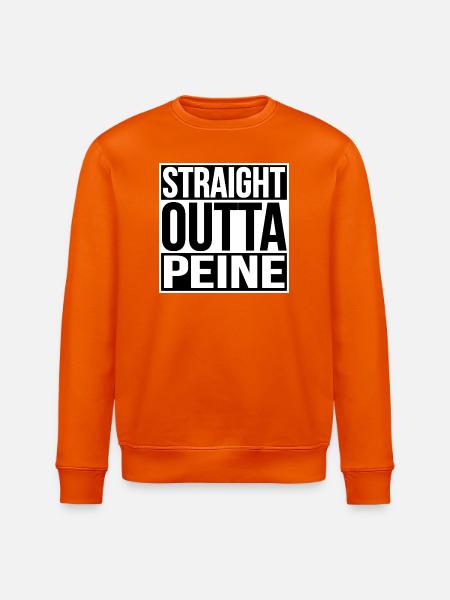 STRAIGHT OUTTA PEINE - Stanley/Stella ROLLER Unisex Organic Sweatshirt - bright orange