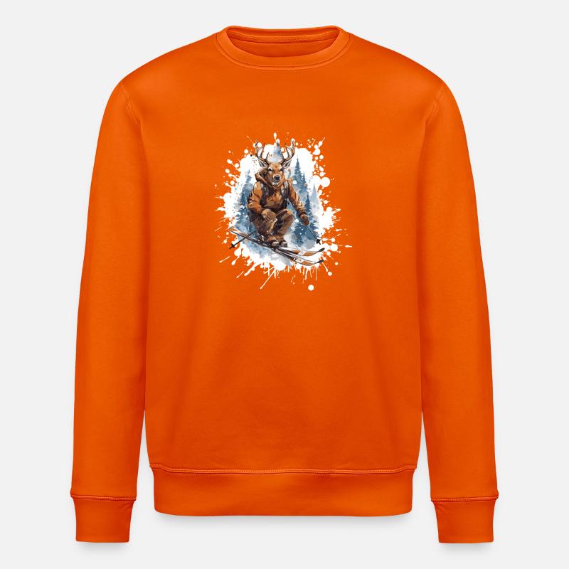 Hirsch Ski Skiing - Sweat bio ROLLER Stanley/Stella Unisexe - orange profond