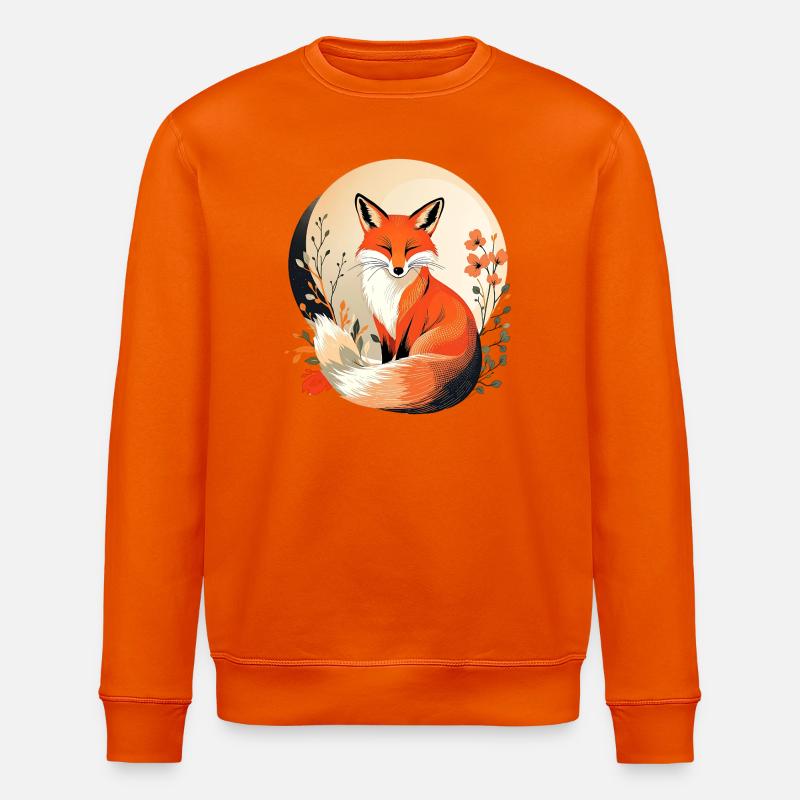 Boho Fox - Stanley/Stella ROLLER Unisex Organic Sweatshirt - bright orange