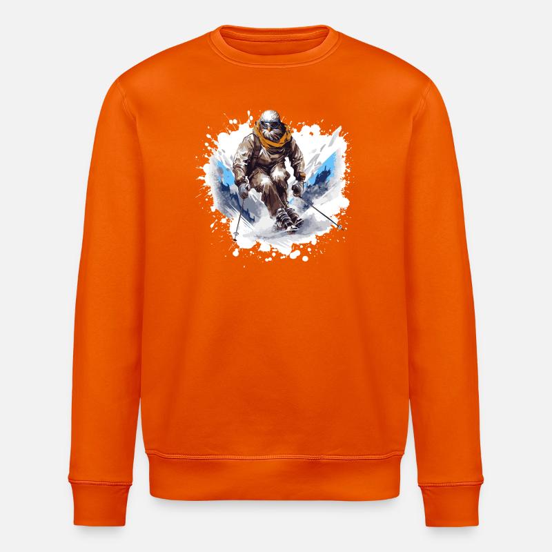 Adler Ski Skifahren - Stanley/Stella Unisex Bio-Sweatshirt ROLLER - Tieforange