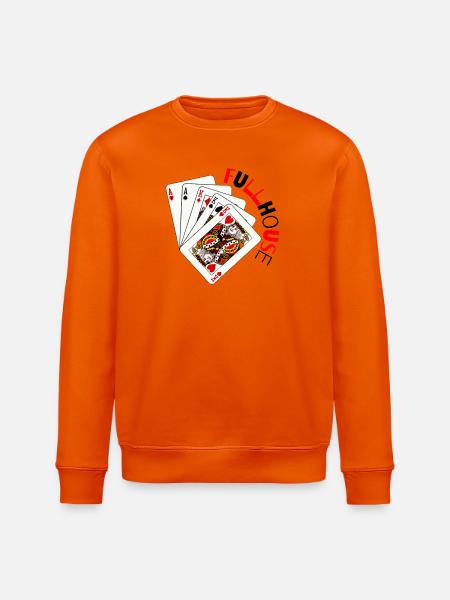 Retro-Spielkarten-Fanfare - Stanley/Stella Unisex Bio-Sweatshirt ROLLER - Tieforange