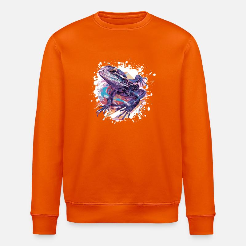 Frosch Farbklecks Kunst - Stanley/Stella Unisex Bio-Sweatshirt ROLLER - Tieforange