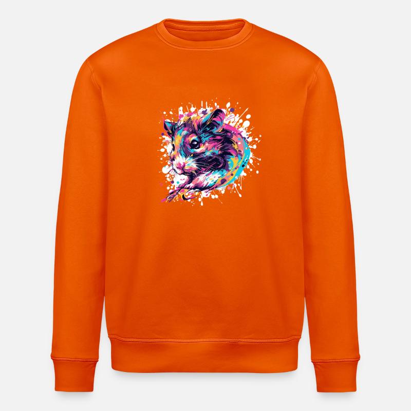 Bunte Farbsplash Hase - Stanley/Stella Unisex Bio-Sweatshirt ROLLER - Tieforange