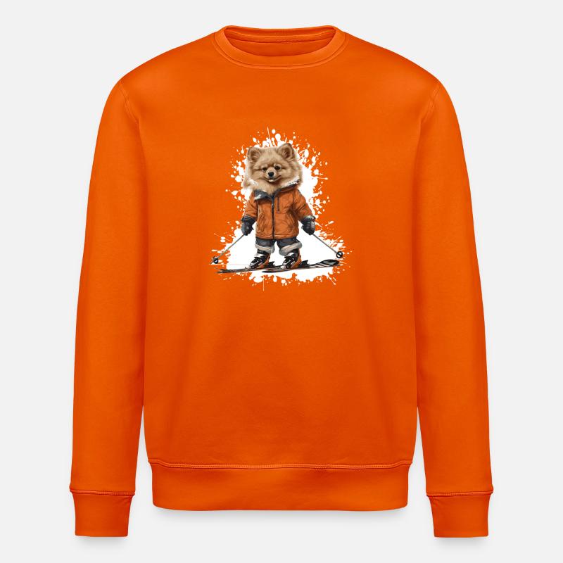 Chien de Poméranie Ski Ski - Sweat bio ROLLER Stanley/Stella Unisexe - orange profond