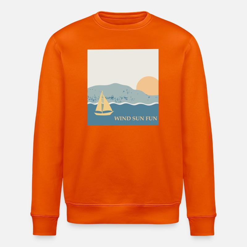 Wind Sun Fun Sailing Dream - Stanley/Stella ROLLER Unisex Organic Sweatshirt - bright orange