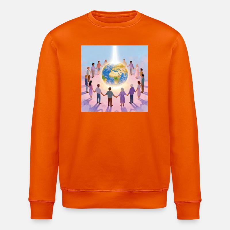 Erde umringt von Gemeinschaft - Stanley/Stella Unisex Bio-Sweatshirt ROLLER - Tieforange