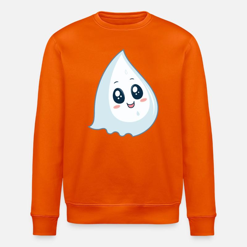 Drop kawaii blaues Lächeln - Stanley/Stella Unisex Bio-Sweatshirt ROLLER - Tieforange
