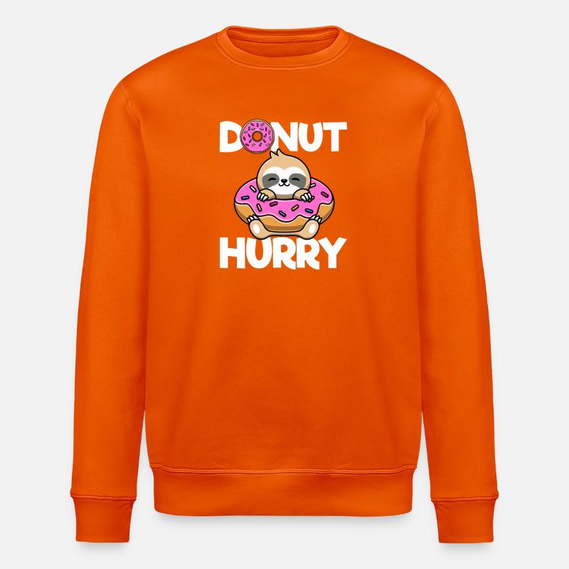 Donut Hurry Faultier Doughnut - Stanley/Stella Unisex Bio-Sweatshirt ROLLER - Tieforange