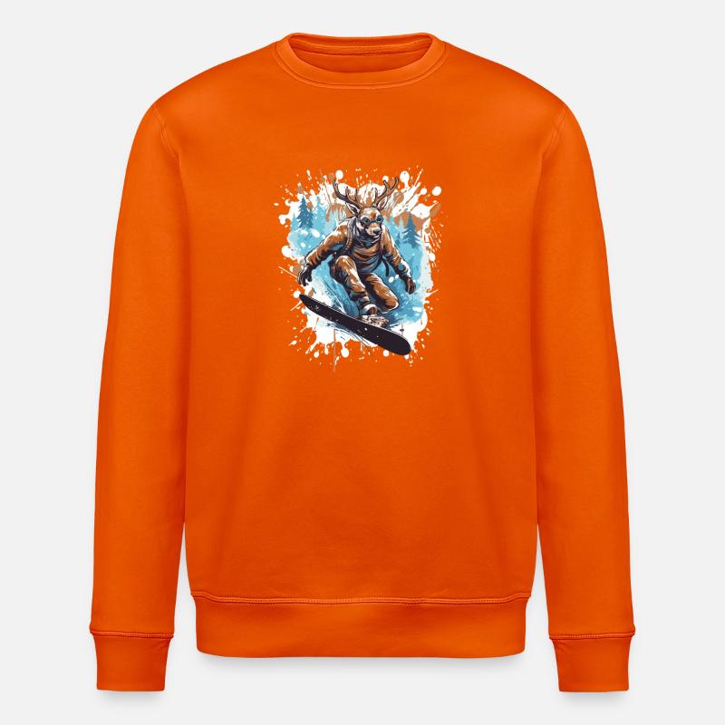 Hirsch Snowboard - Sweat bio ROLLER Stanley/Stella Unisexe - orange profond