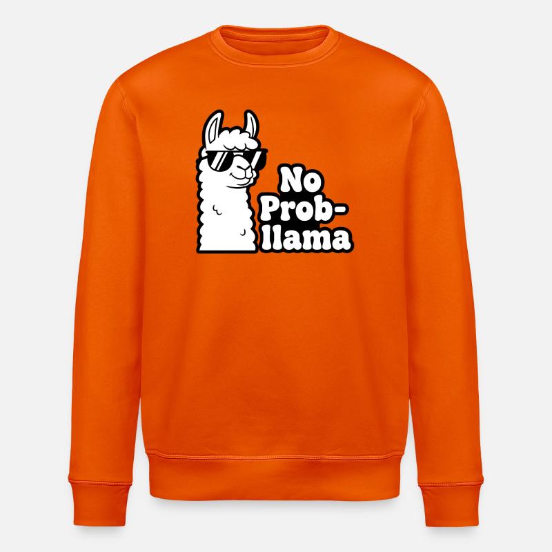 Impression contrastée No Prob Llama - Sweat bio ROLLER Stanley/Stella Unisexe - orange profond