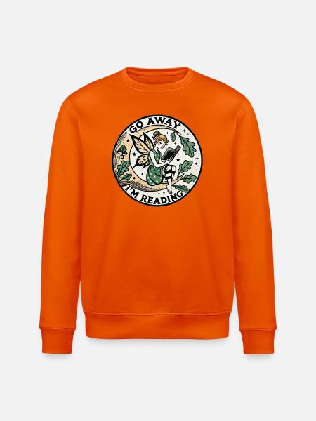 Go Away I'm Reading Fairy Circle - Stanley/Stella ROLLER Unisex Organic Sweatshirt - bright orange