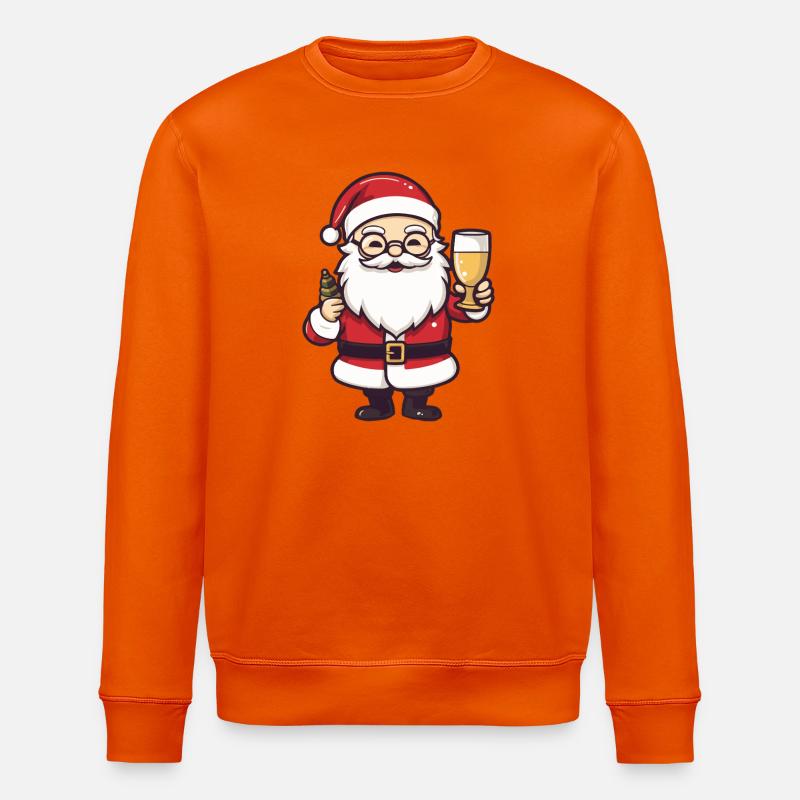 Weihnachtsmann Drinking Comic Weihnachten - Stanley/Stella Unisex Bio-Sweatshirt ROLLER - Tieforange