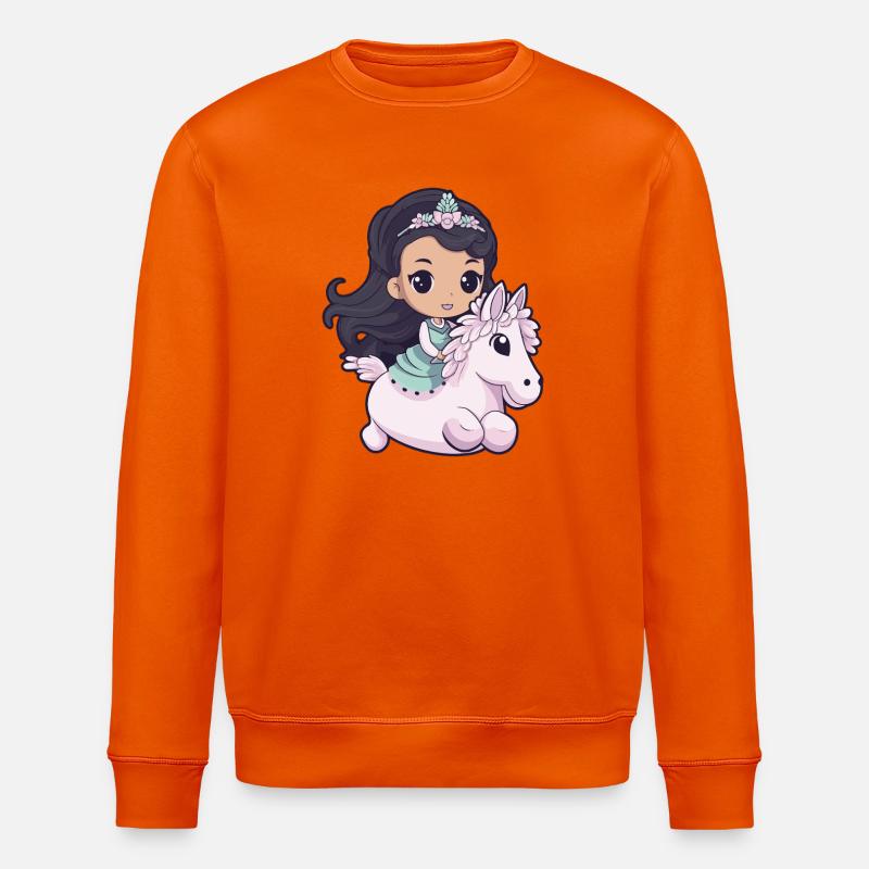 Prinzessin Pferd Niedlich - Stanley/Stella Unisex Bio-Sweatshirt ROLLER - Tieforange
