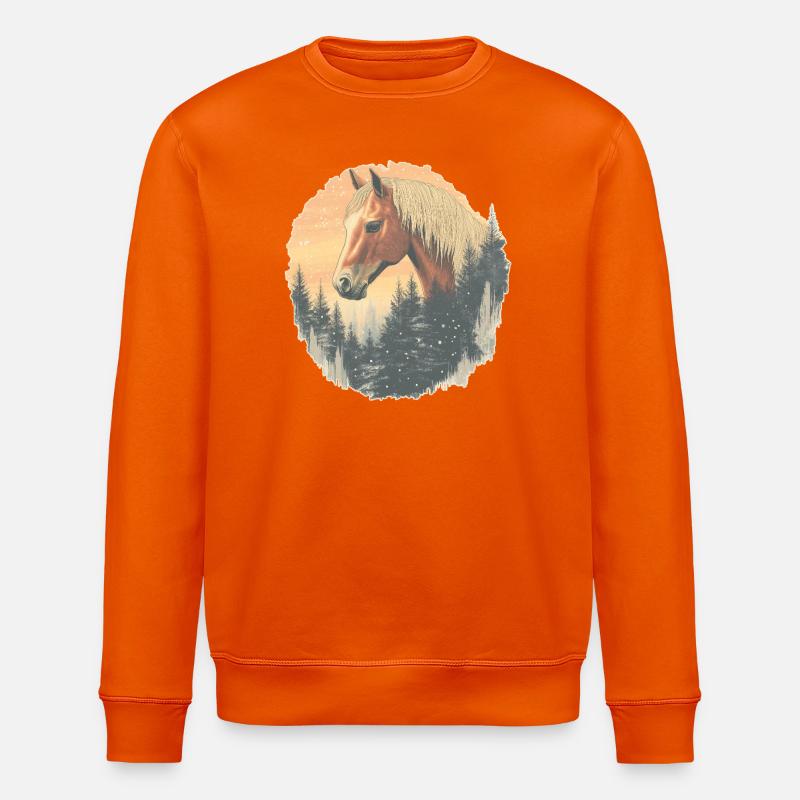 Pferd Winter - Stanley/Stella Unisex Bio-Sweatshirt ROLLER - Tieforange