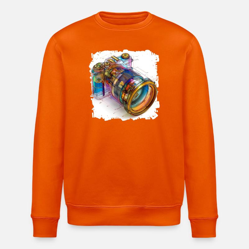 Digital camera as CAD design blueprint - Stanley/Stella ROLLER Unisex Organic Sweatshirt - bright orange