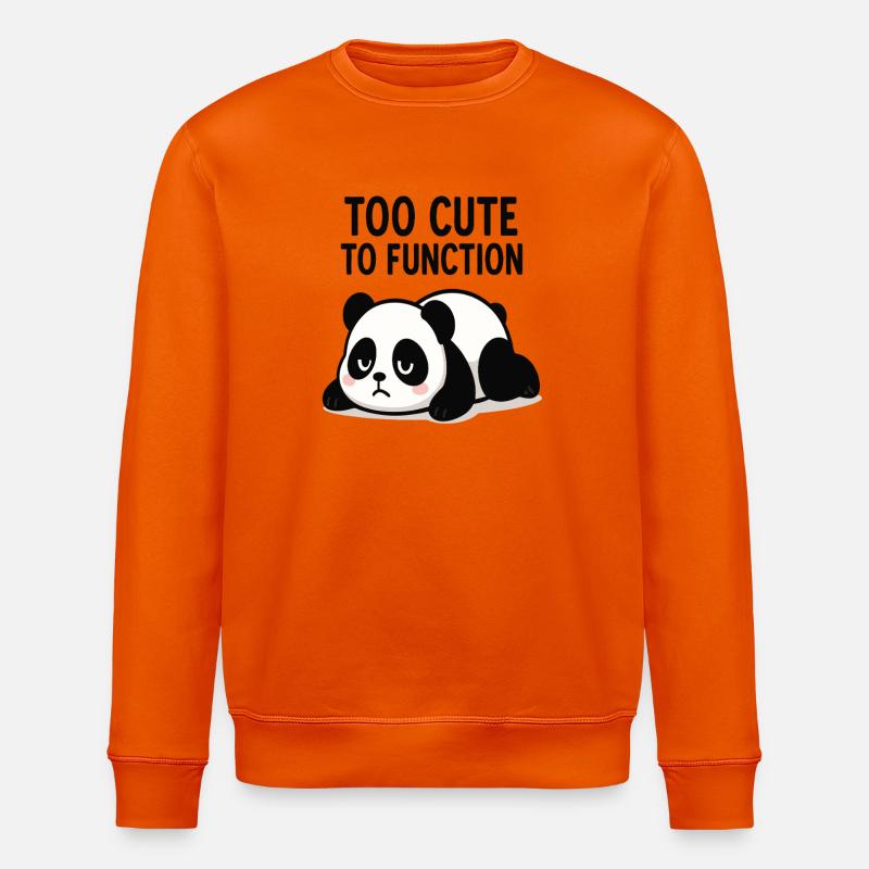 Too Cute To Function Panda - Stanley/Stella ROLLER Unisex Organic Sweatshirt - bright orange