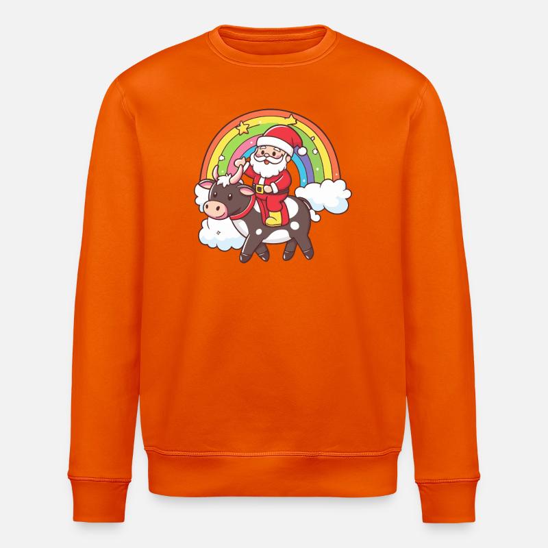 Vache Père Noël Noël - Sweat bio ROLLER Stanley/Stella Unisexe - orange profond