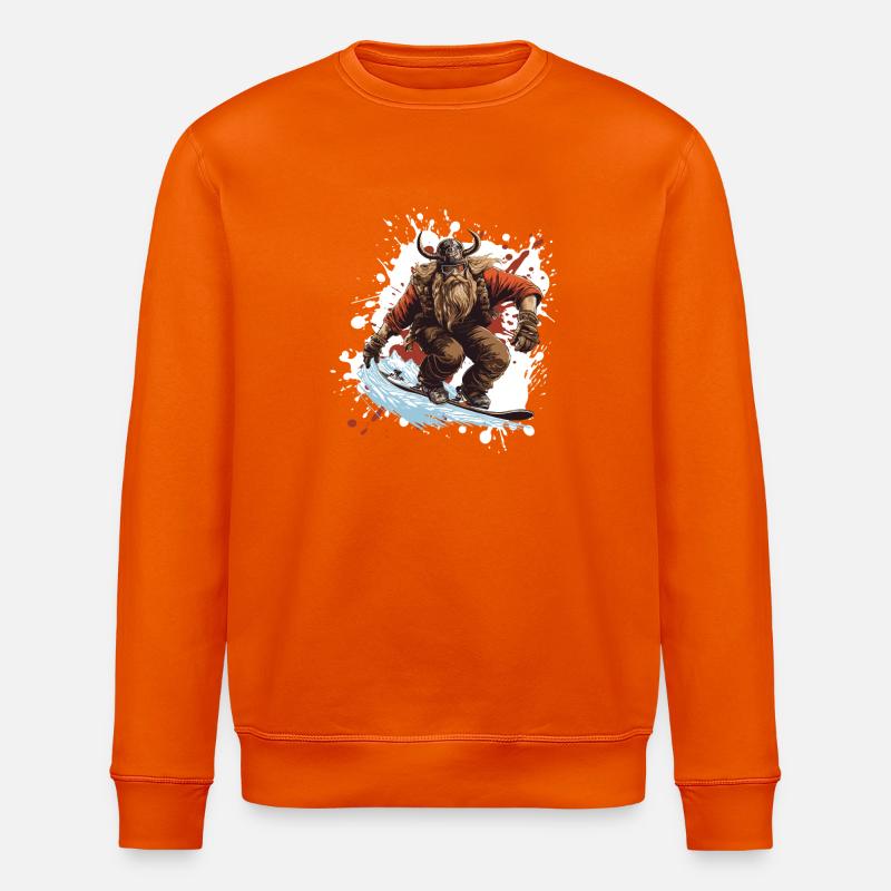 Wikinger Snowboard - Stanley/Stella Unisex Bio-Sweatshirt ROLLER - Tieforange