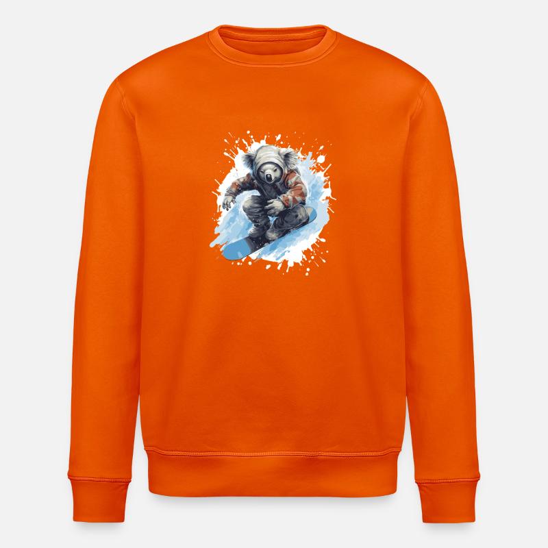 Koala Snowboard - Stanley/Stella ROLLER Unisex Organic Sweatshirt - bright orange