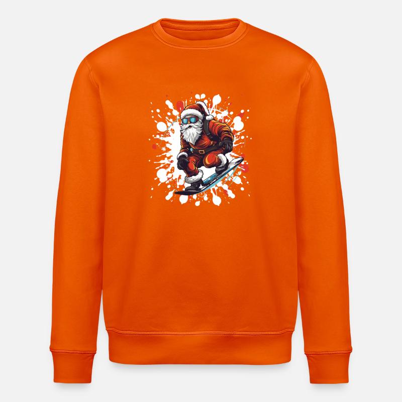 Weihnachtsmann Snowboard - Stanley/Stella Unisex Bio-Sweatshirt ROLLER - Tieforange