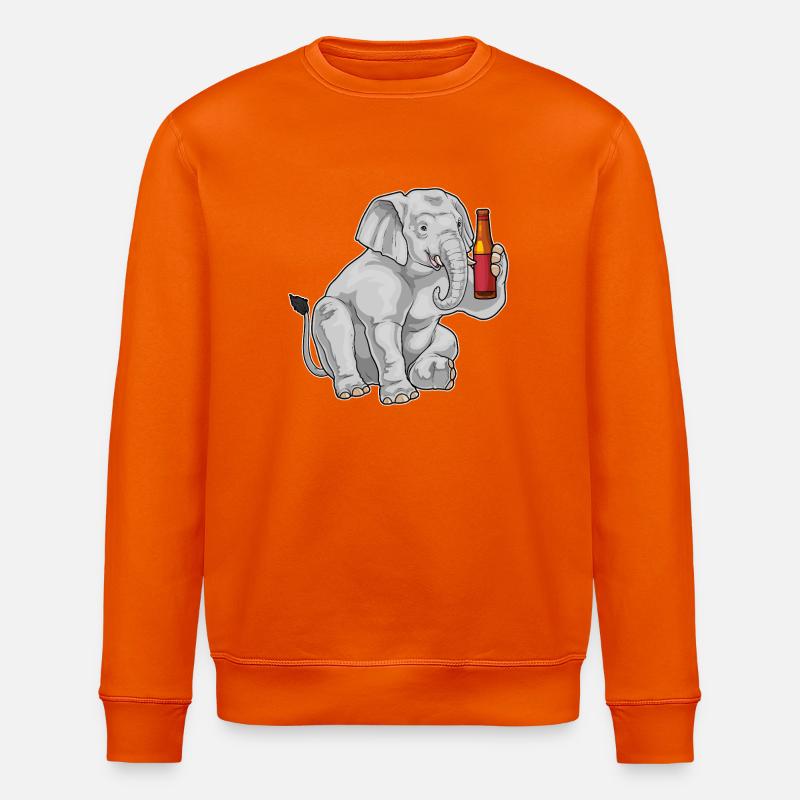 Elefant Flasche Bier - Stanley/Stella Unisex Bio-Sweatshirt ROLLER - Tieforange