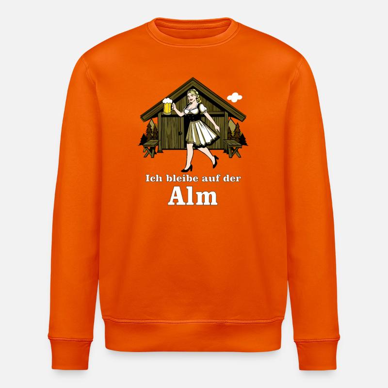Je reste à l’alpage - Sweat bio ROLLER Stanley/Stella Unisexe - orange profond