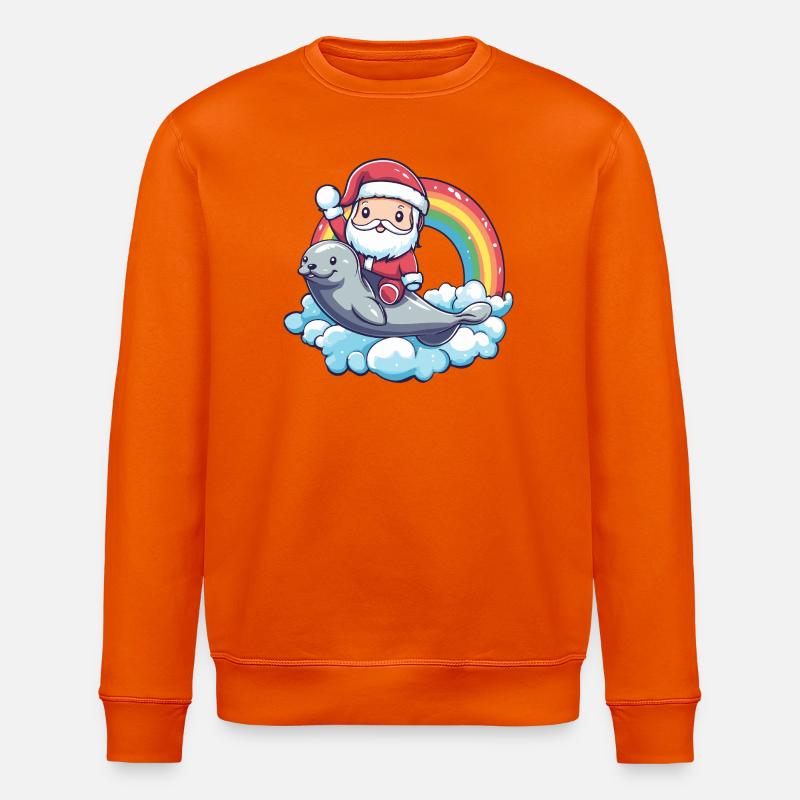 Robbe Tier Weihnachtsmann Weihnachten - Stanley/Stella Unisex Bio-Sweatshirt ROLLER - Tieforange