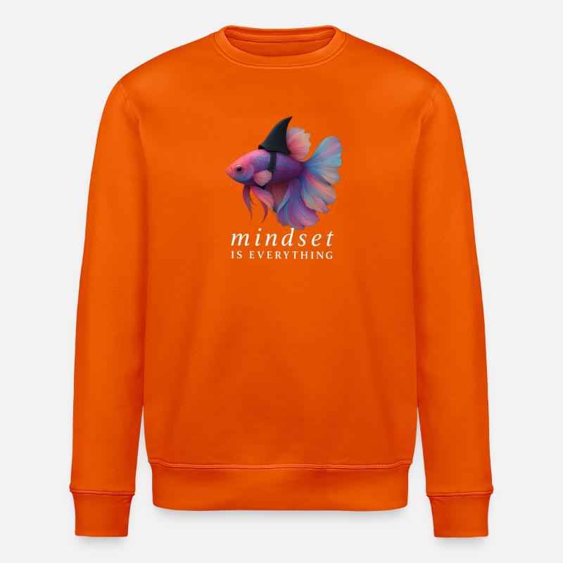 Mindset Fighting Fish Helm, Motivationsspruch - Stanley/Stella Unisex Bio-Sweatshirt ROLLER - Tieforange