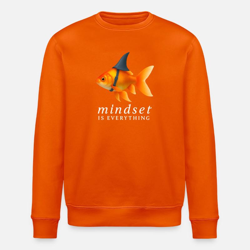 Mindset Goldfisch mit Helm, Motivationsspruch - Stanley/Stella Unisex Bio-Sweatshirt ROLLER - Tieforange
