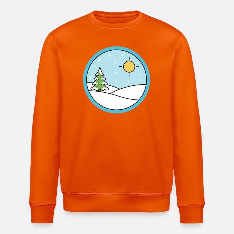 Winterlandschaft mit Schnee und Sonne - Stanley/Stella Unisex Bio-Sweatshirt ROLLER - Tieforange