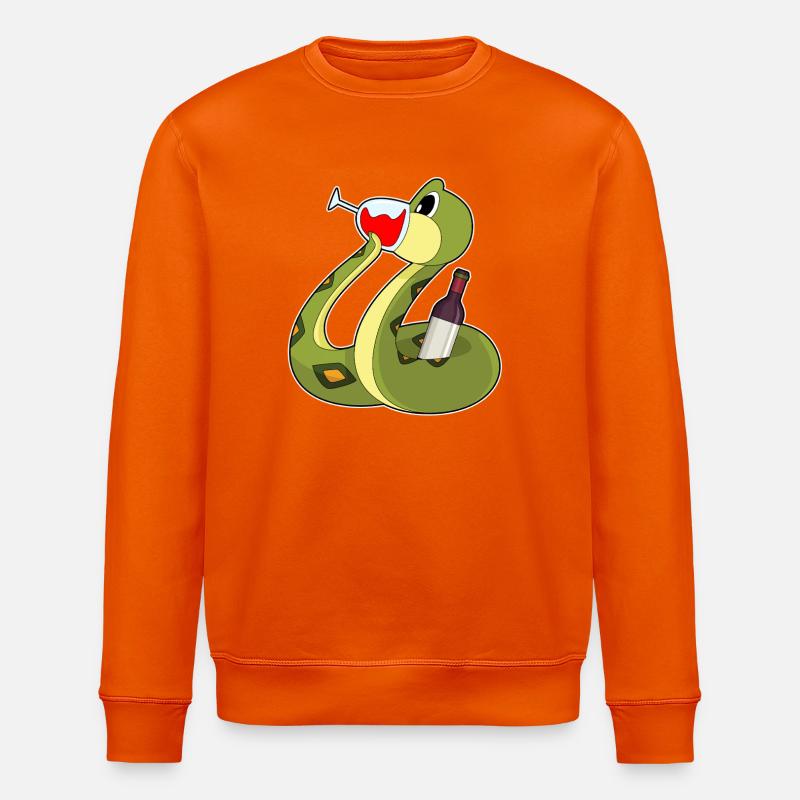 Schlange Flasche Rotwein - Stanley/Stella Unisex Bio-Sweatshirt ROLLER - Tieforange