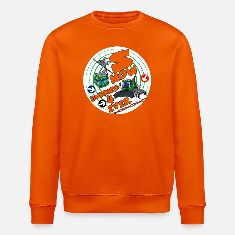 Nr. 1423-snow_buddies_groen - Stanley/Stella Unisex Bio-Sweatshirt ROLLER - Tieforange