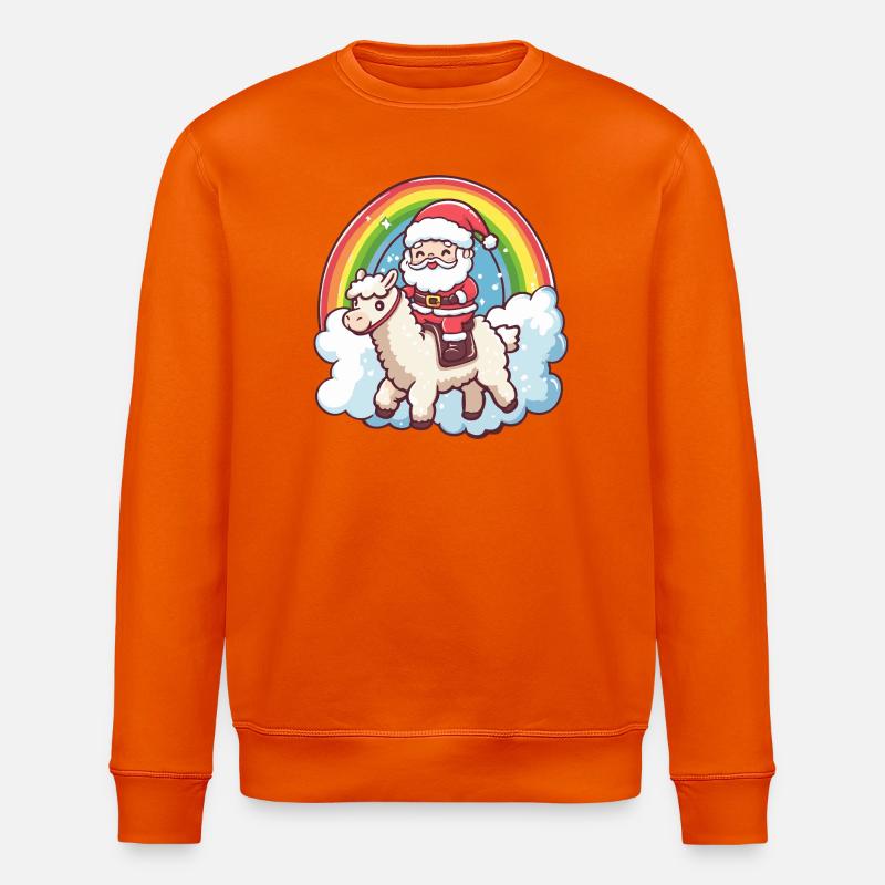 Alpaka Llama Weihnachtsmann Weihnachten - Stanley/Stella Unisex Bio-Sweatshirt ROLLER - Tieforange